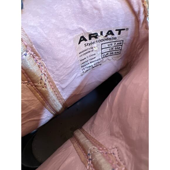 Ariat Fat Baby Ostrich Boot Tan Blue Women's Size 6.5 - Picture 6 of 6